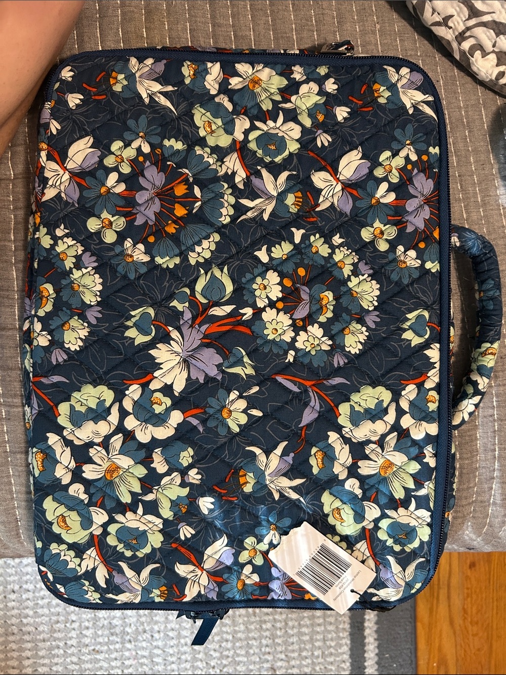 Vera Bradley Navy Floral Quilted Laptop Bag